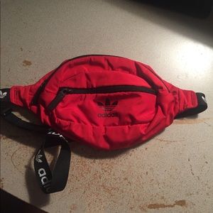 Adidas red and black fanny pack